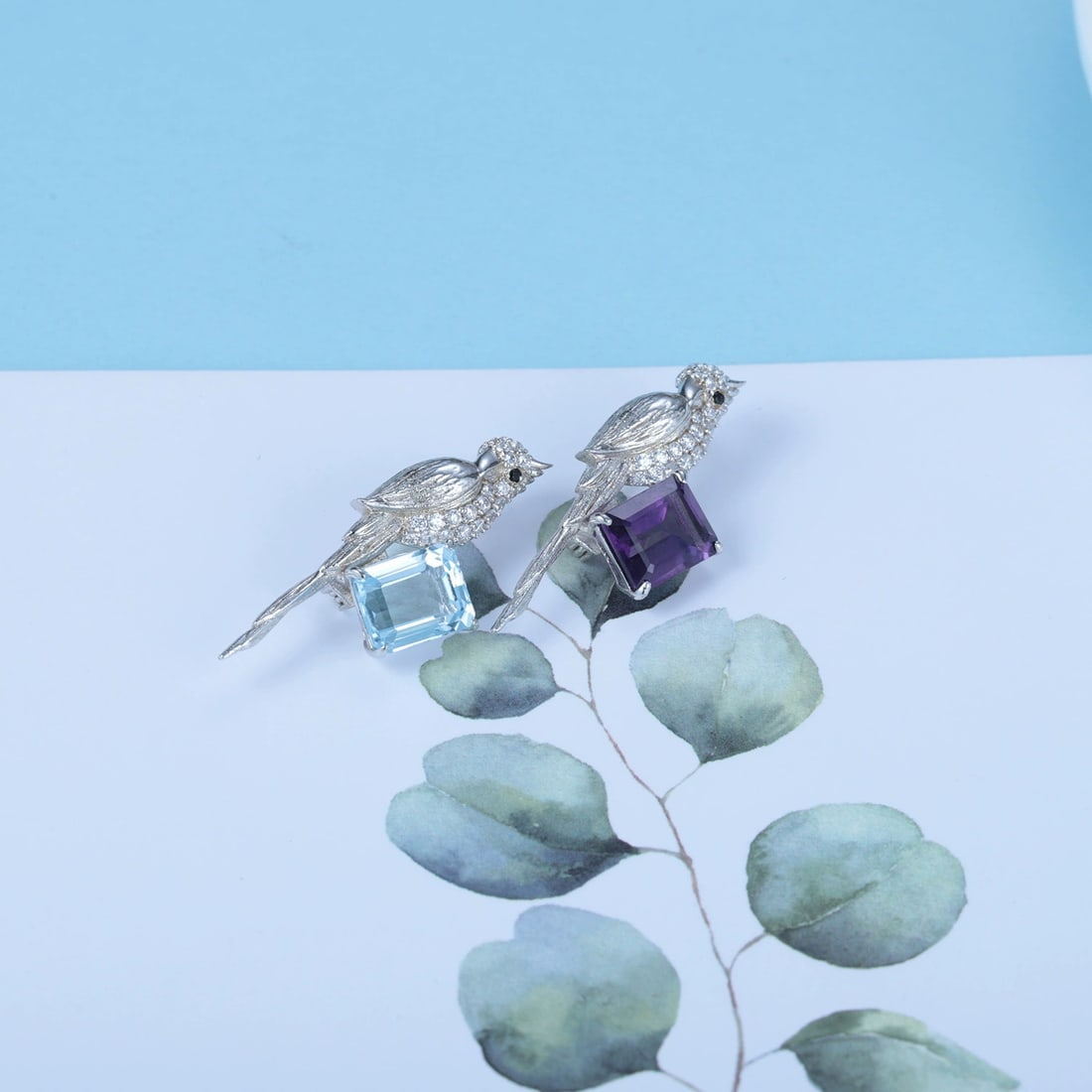 925 Sterling Silver Natural Amethyst Jewelry Set - 3