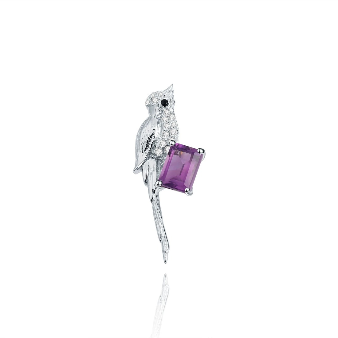 925 Sterling Silver Natural Amethyst Jewelry Set - 6