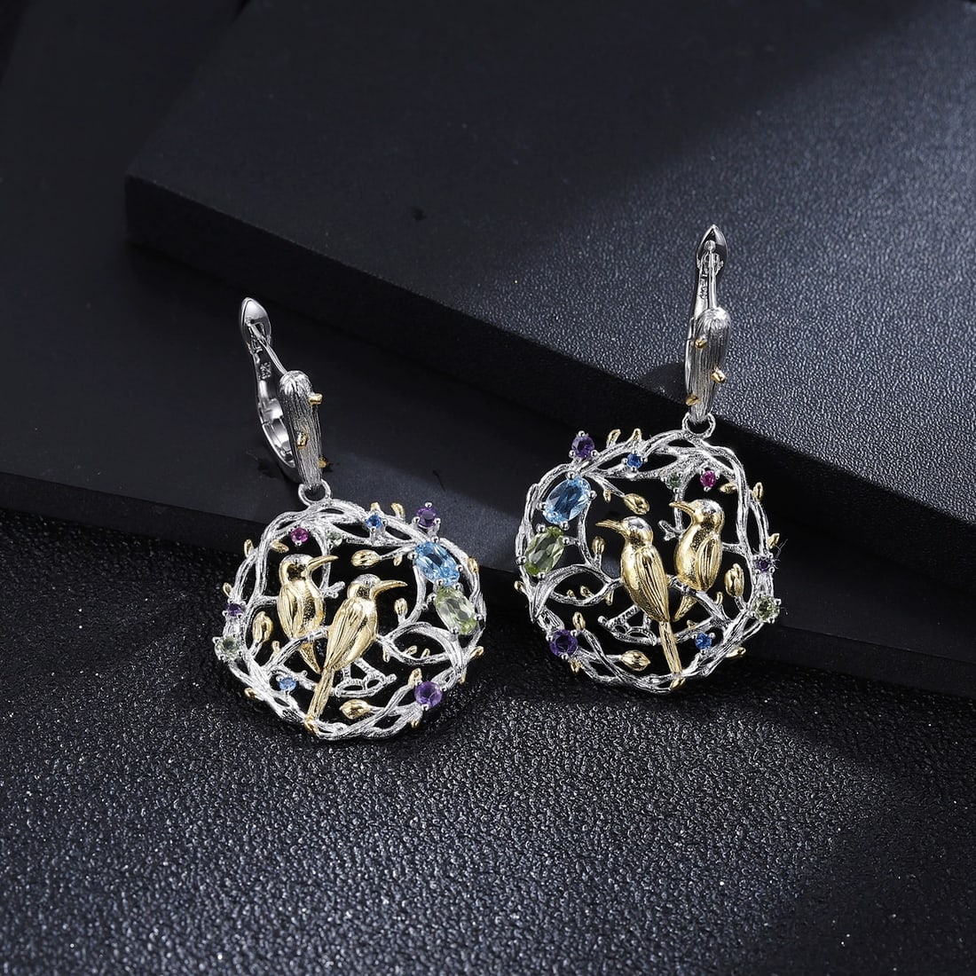 925 Sterling Silver Natural Topaz Jewelry Set - 5