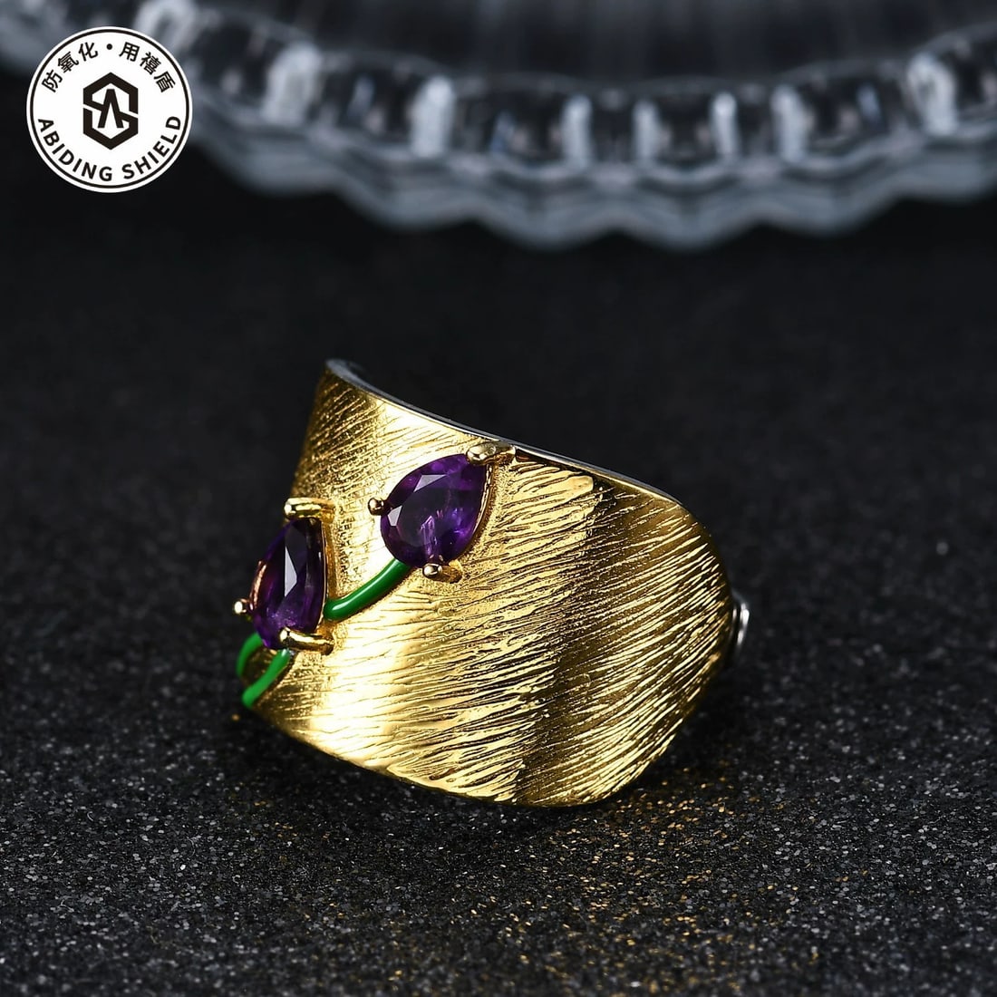 925 Sterling Silver Natural Amethyst Jewelry Set - 6
