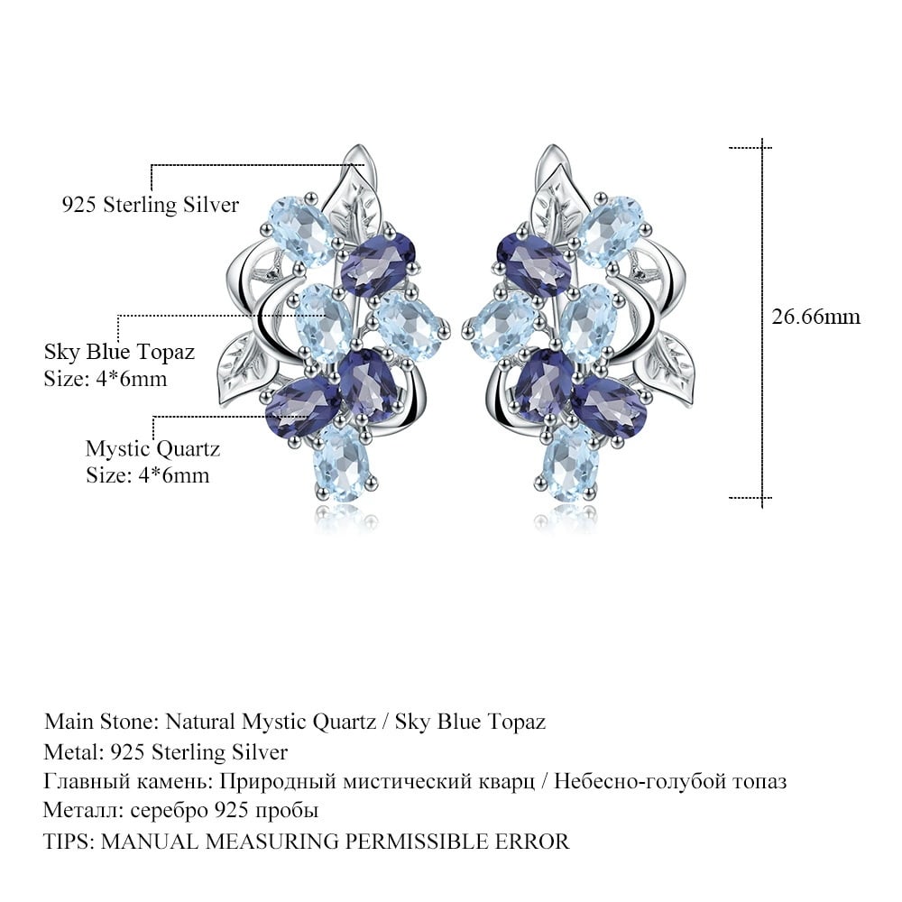925 Sterling Silver Natural Topaz Jewelry Set - 2