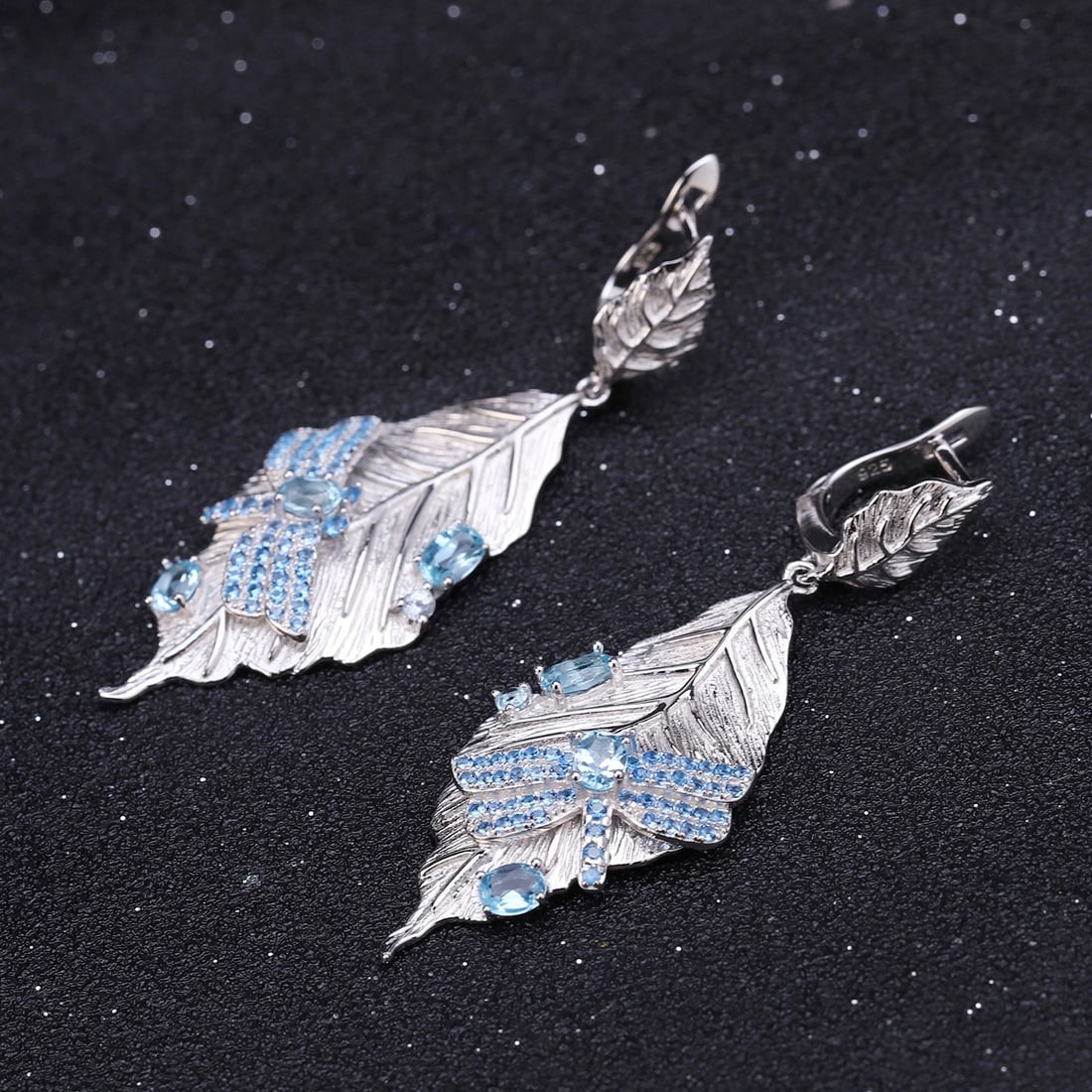 925 Sterling Silver Natural Topaz & Topaz Jewelry Set - 6