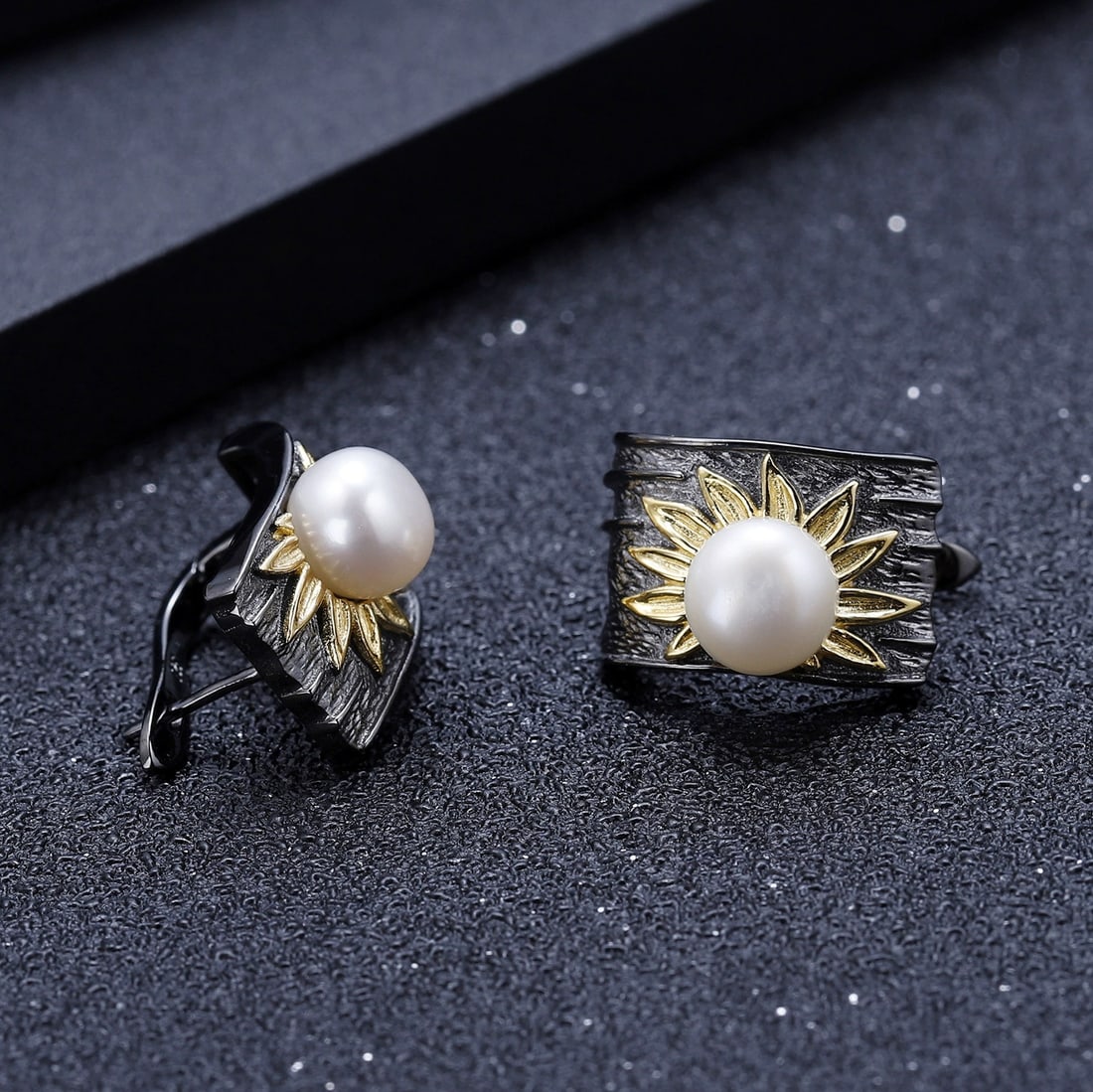 925 Sterling Silver Natural Fresh-water Pearl Earrings - 5