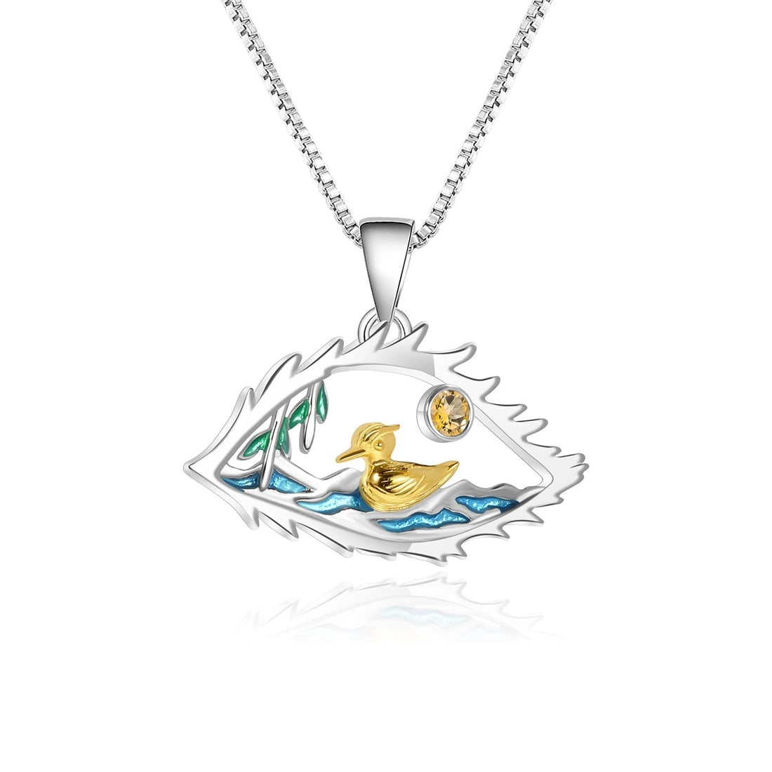 925 Sterling Silver Natural Topaz Necklace - 4