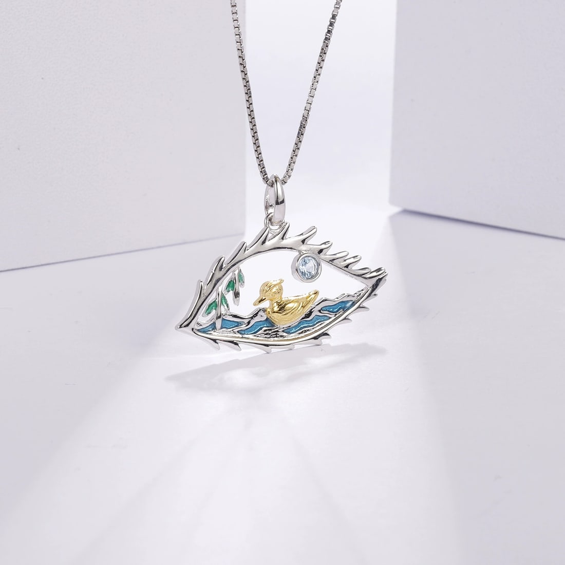 925 Sterling Silver Natural Topaz Necklace - 5