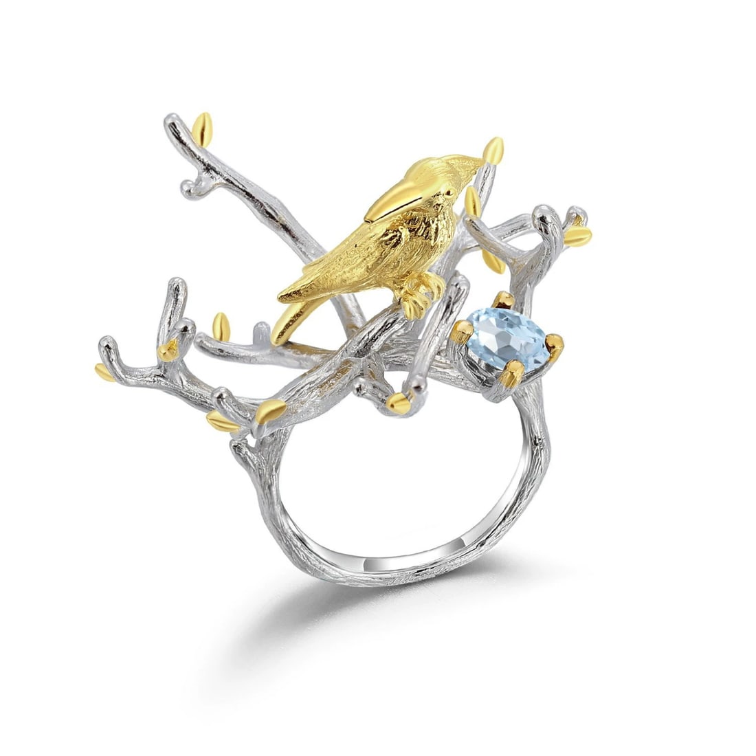 925 Sterling Silver Natural Topaz Ring: Ref:260821094 // gold content:925 sterling silver // ring size:7. 25us // // main gemstone:topaz // shape:round // carat weight: // color:blue // treatment:natural // cut grade:g // Condition: New Low