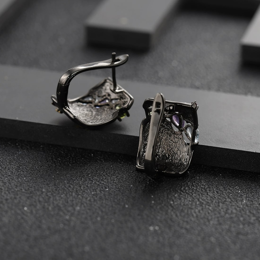 925 Sterling Silver Natural Rhodolite Garnet Earrings - 5