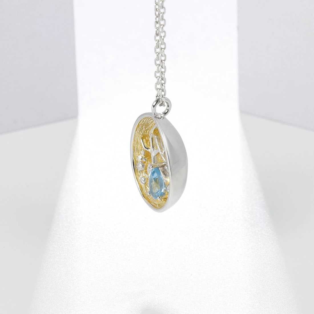 925 Sterling Silver Natural Topaz Necklace - 3
