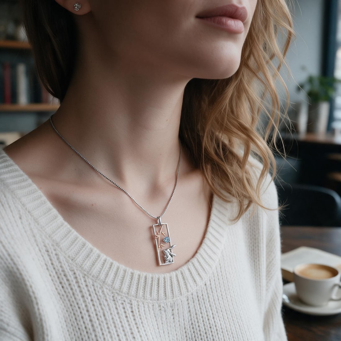 925 Sterling Silver Natural Topaz Necklace - 6