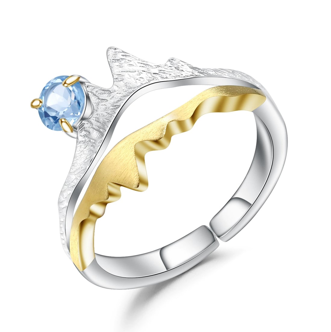925 Sterling Silver Natural Topaz Ring: Ref:260821194 // gold content:925 sterling silver // ring size:7. 25us // // main gemstone:topaz // shape:round // carat weight: // color:blue // treatment:natural // cut grade:g // Condition: New