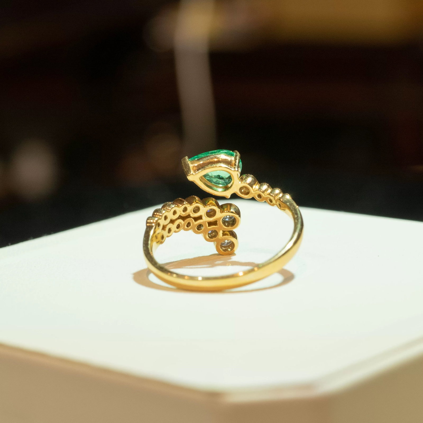 14k Gold 0.79 Ctw Natural Emerald & Diamond Ring - 3