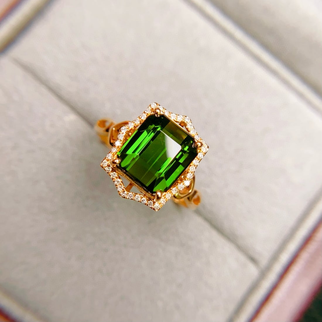 14k Gold 3.52 Ctw Natural Tourmaline & Diamond Ring - 4