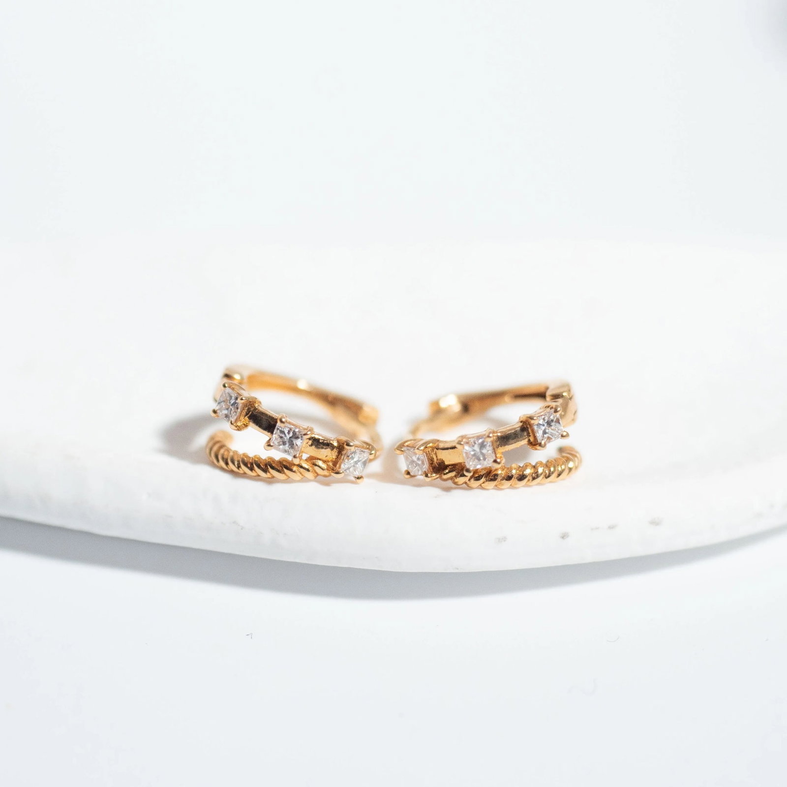14k Gold 0.22 Ct Natural H Diamond Earrings - 3