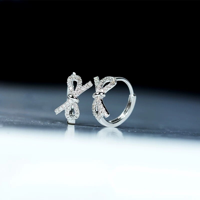 14k Gold 0.16 Ct Natural H Diamond Earrings - 4