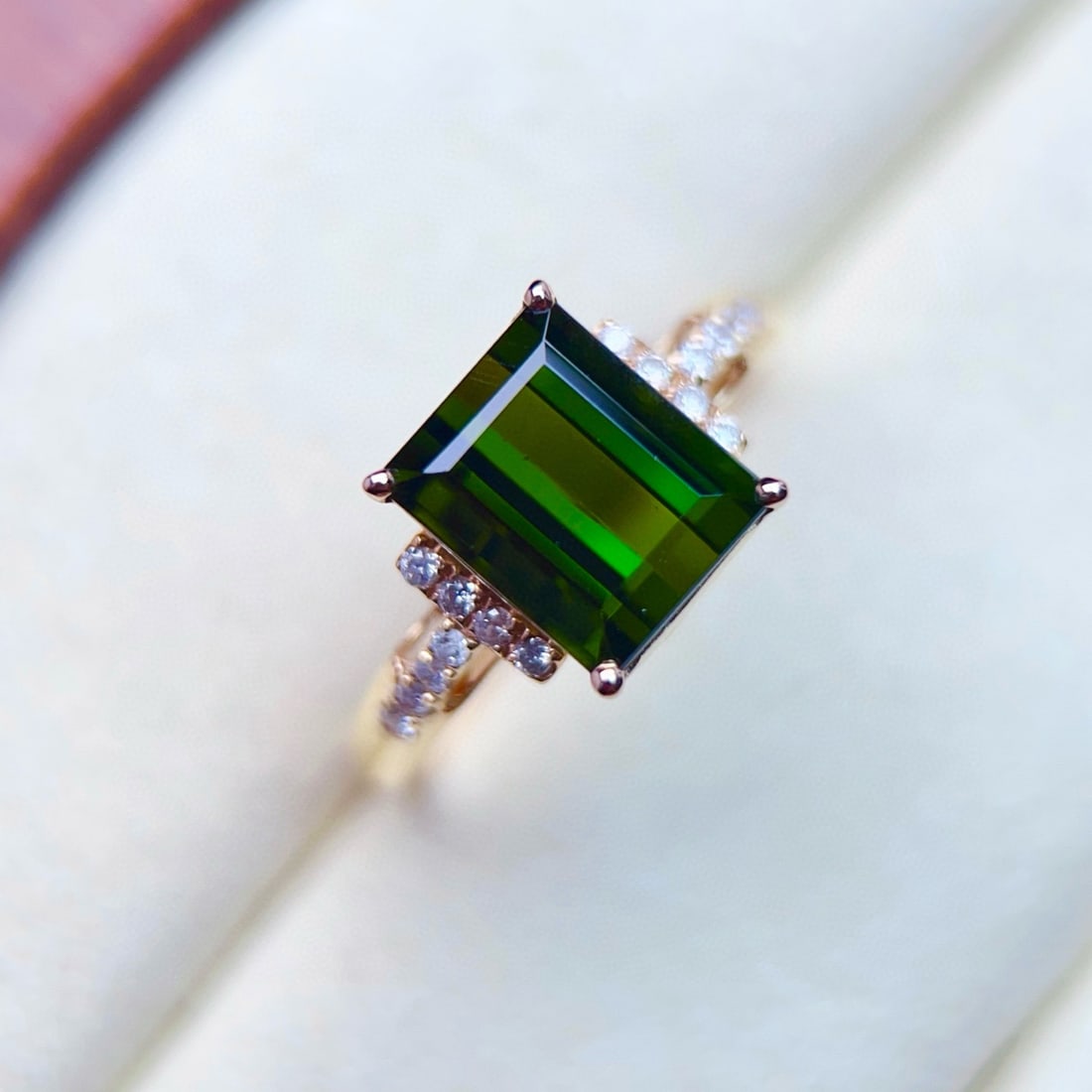 14k Gold 3.28 Ctw Natural Tourmaline & Diamond Ring - 2