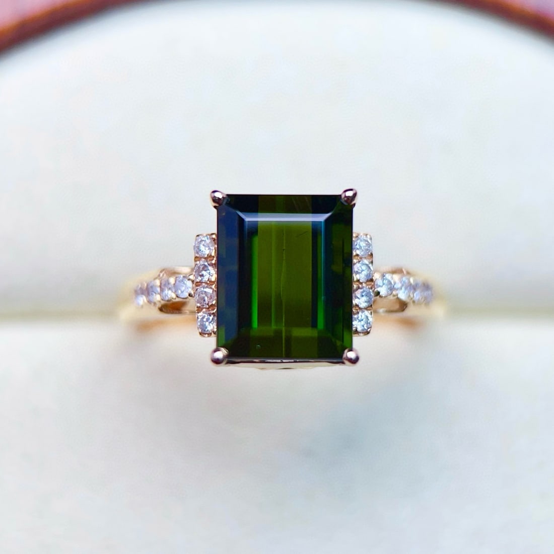14k Gold 3.28 Ctw Natural Tourmaline & Diamond Ring - 4