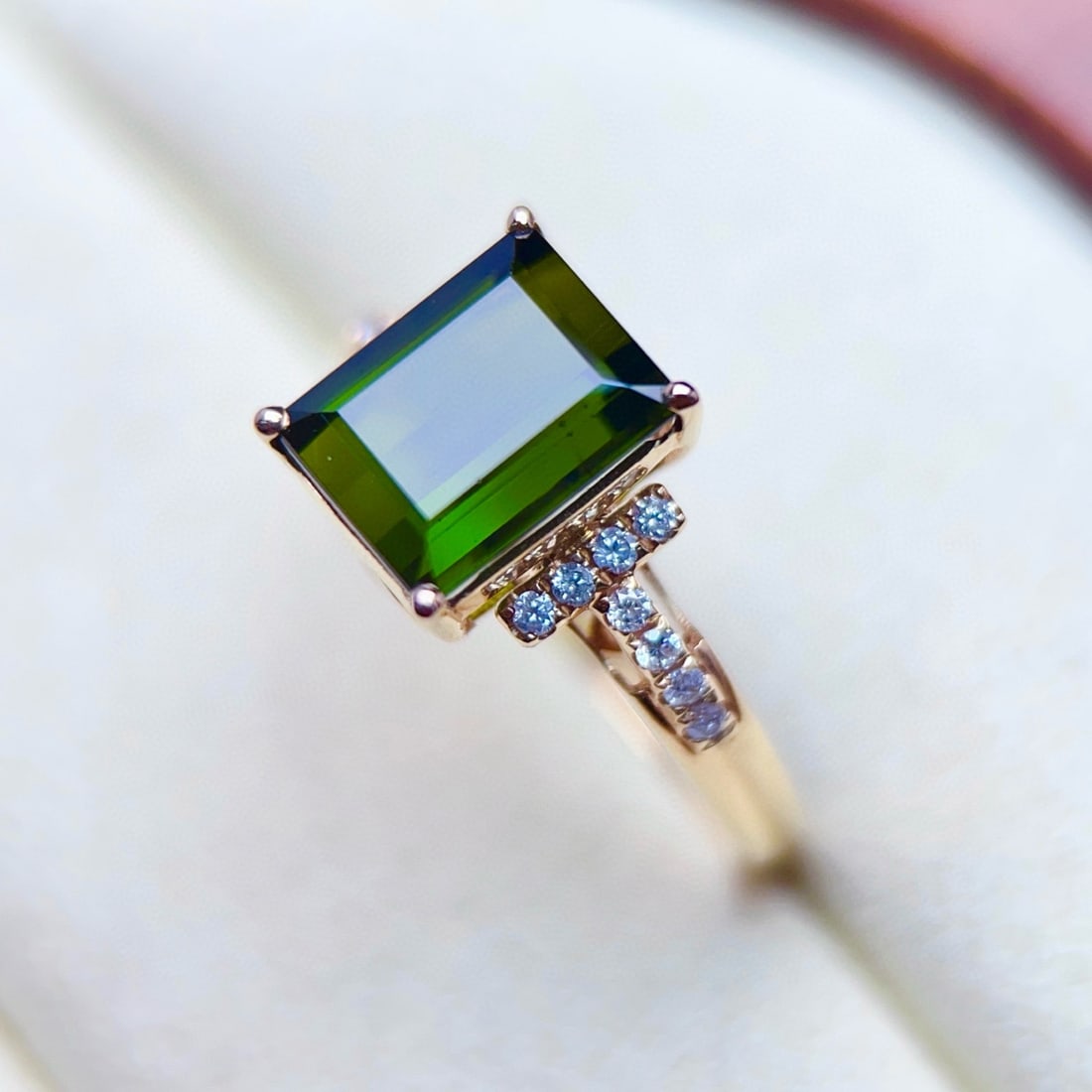 14k Gold 3.28 Ctw Natural Tourmaline & Diamond Ring - 5