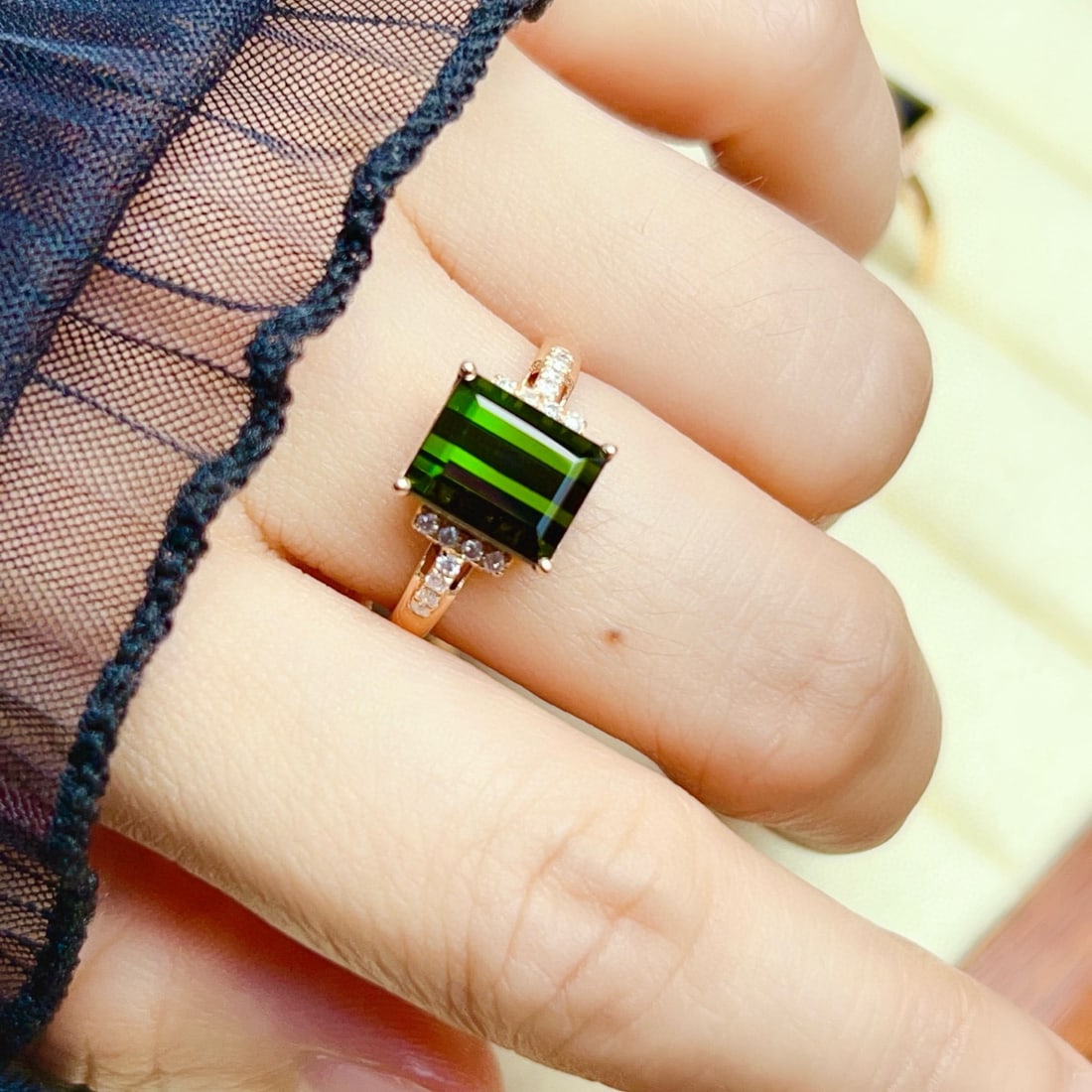 14k Gold 3.28 Ctw Natural Tourmaline & Diamond Ring - 6