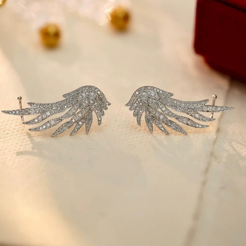 14k Gold 0.94 Ct Natural H Diamond Earrings - 4