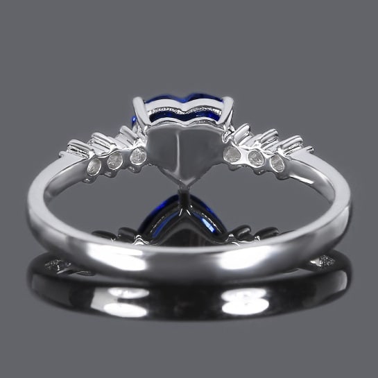 14k Gold 0.98 Ctw Natural Sapphire & Diamond Ring - 5