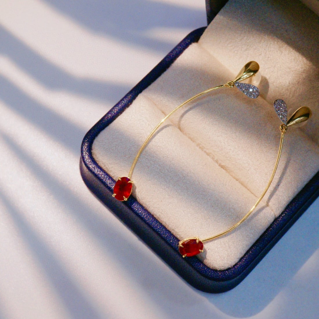 14k Gold 1.48 Ctw Vivid Red Natural Ruby & Diamond Earrings - 4