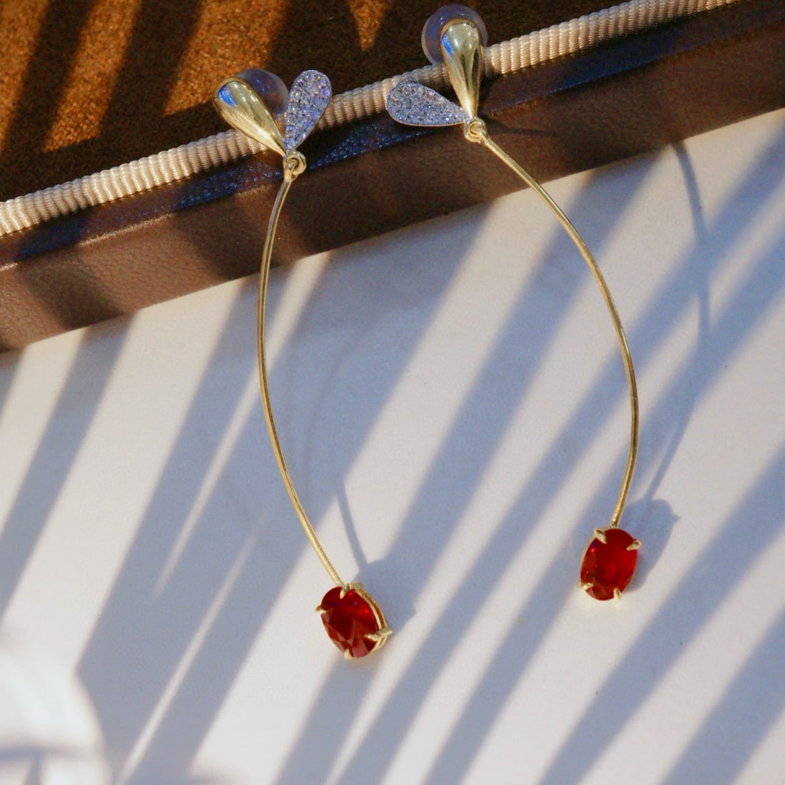 14k Gold 1.48 Ctw Vivid Red Natural Ruby & Diamond Earrings - 5