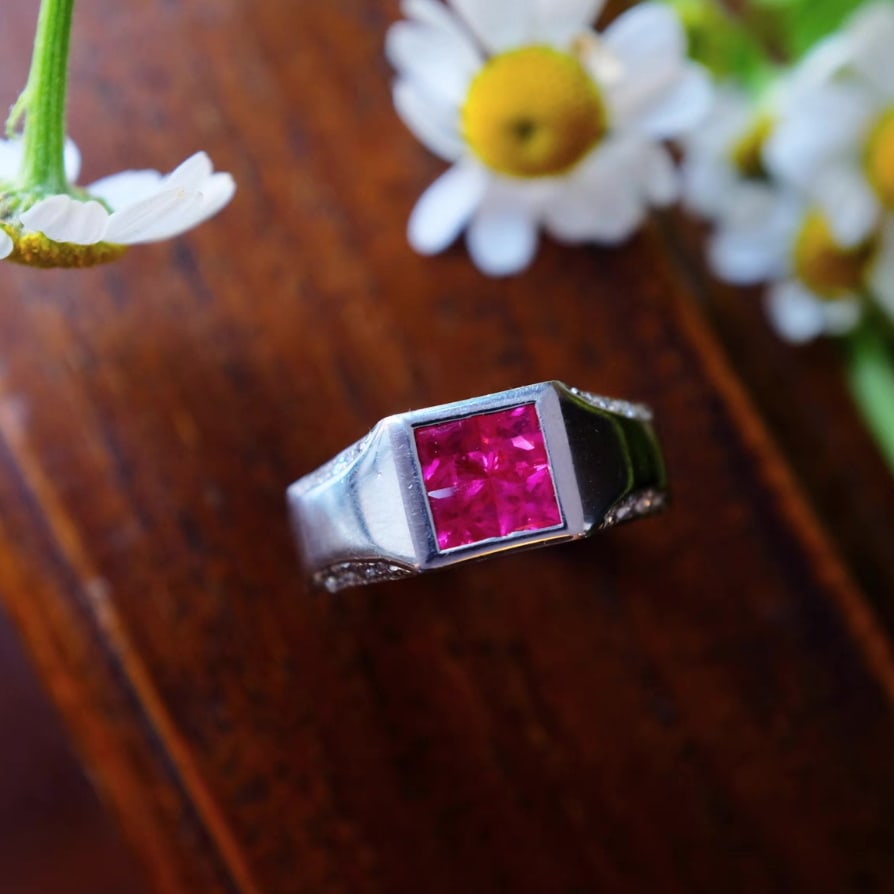 14k Gold 1.14 Ctw Natural Ruby & Diamond Ring - 3