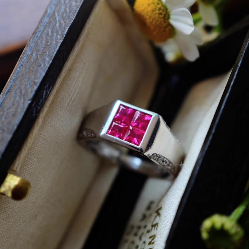 14k Gold 1.14 Ctw Natural Ruby & Diamond Ring - 4