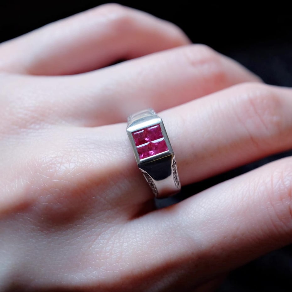 14k Gold 1.14 Ctw Natural Ruby & Diamond Ring - 6