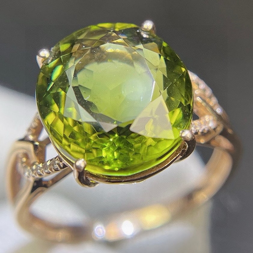 14k Gold 7.78 Ct Natural Tourmaline & Diamond Ring - 6
