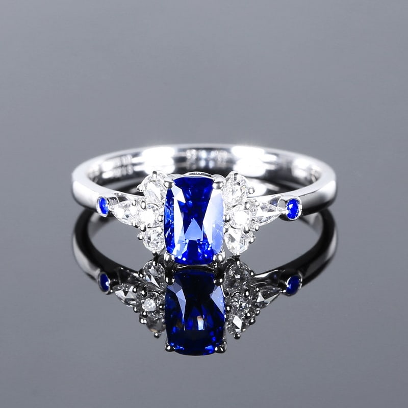 14k Gold 1.20 Ctw Natural Sapphire & Diamond Ring - 2