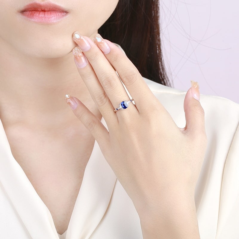 14k Gold 1.20 Ctw Natural Sapphire & Diamond Ring - 3