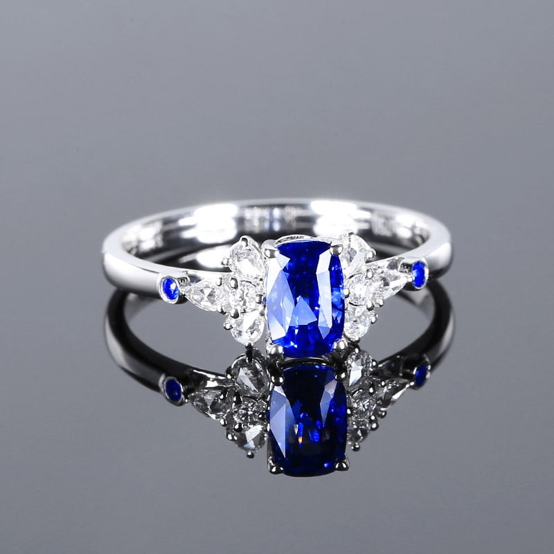 14k Gold 1.20 Ctw Natural Sapphire & Diamond Ring - 4
