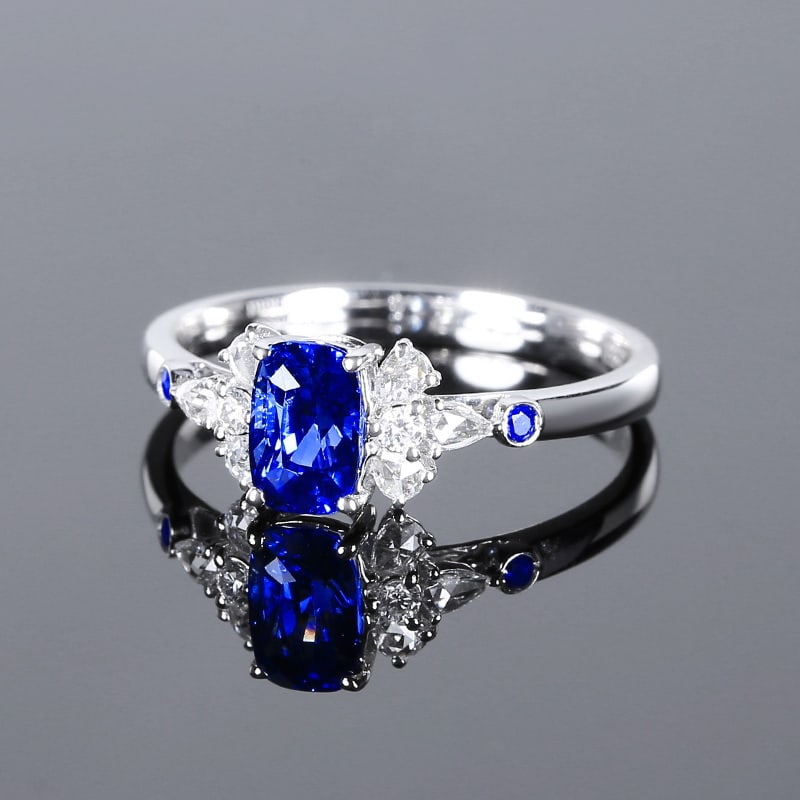 14k Gold 1.20 Ctw Natural Sapphire & Diamond Ring - 6