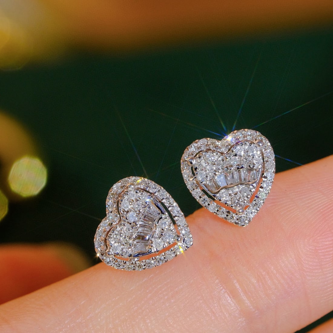 14k Gold 0.5 Ct Natural H Diamond Earrings - 2
