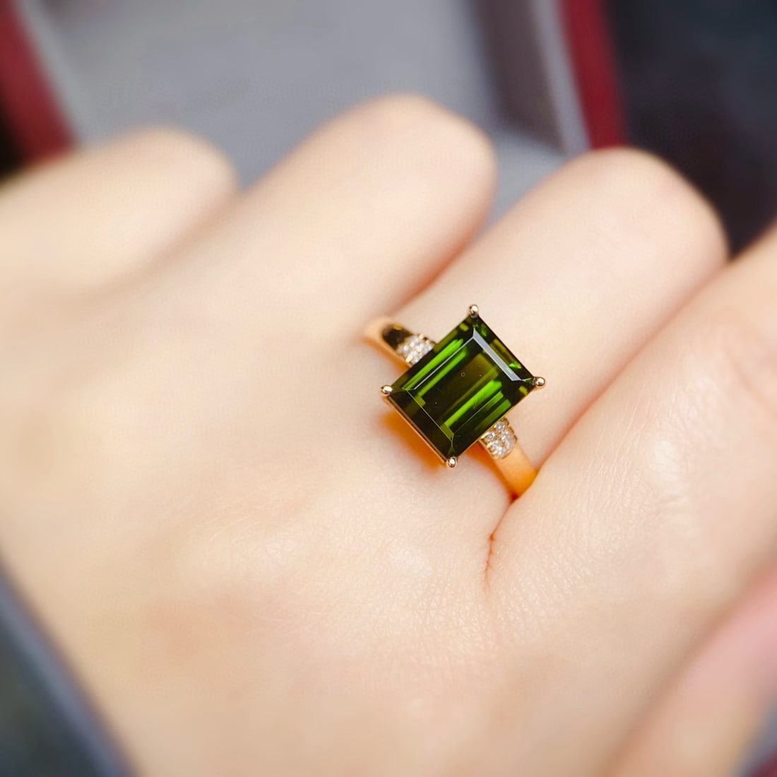 14k Gold 3.13 Ctw Natural Tourmaline & Diamond Ring - 3