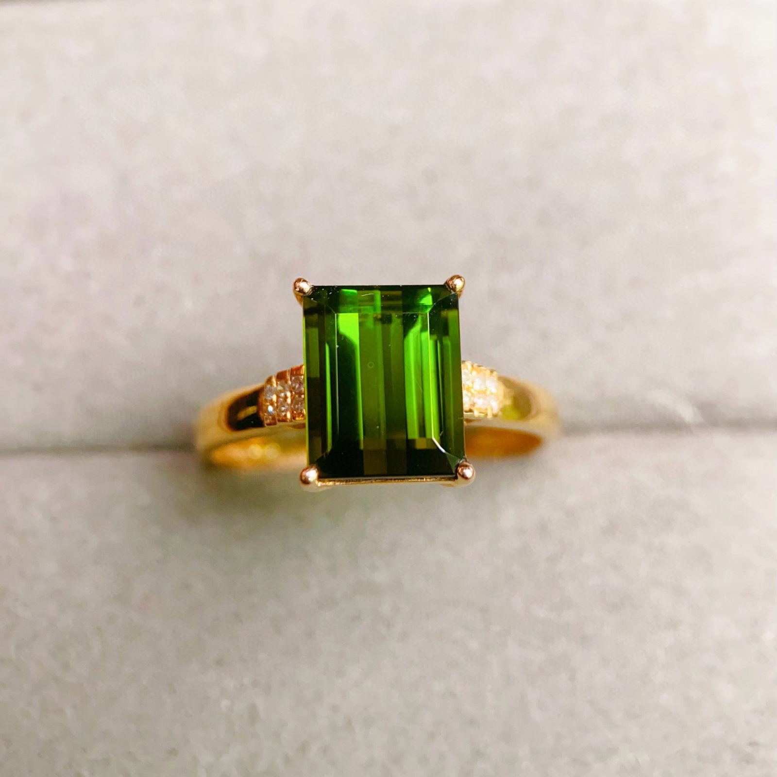 14k Gold 3.13 Ctw Natural Tourmaline & Diamond Ring - 4