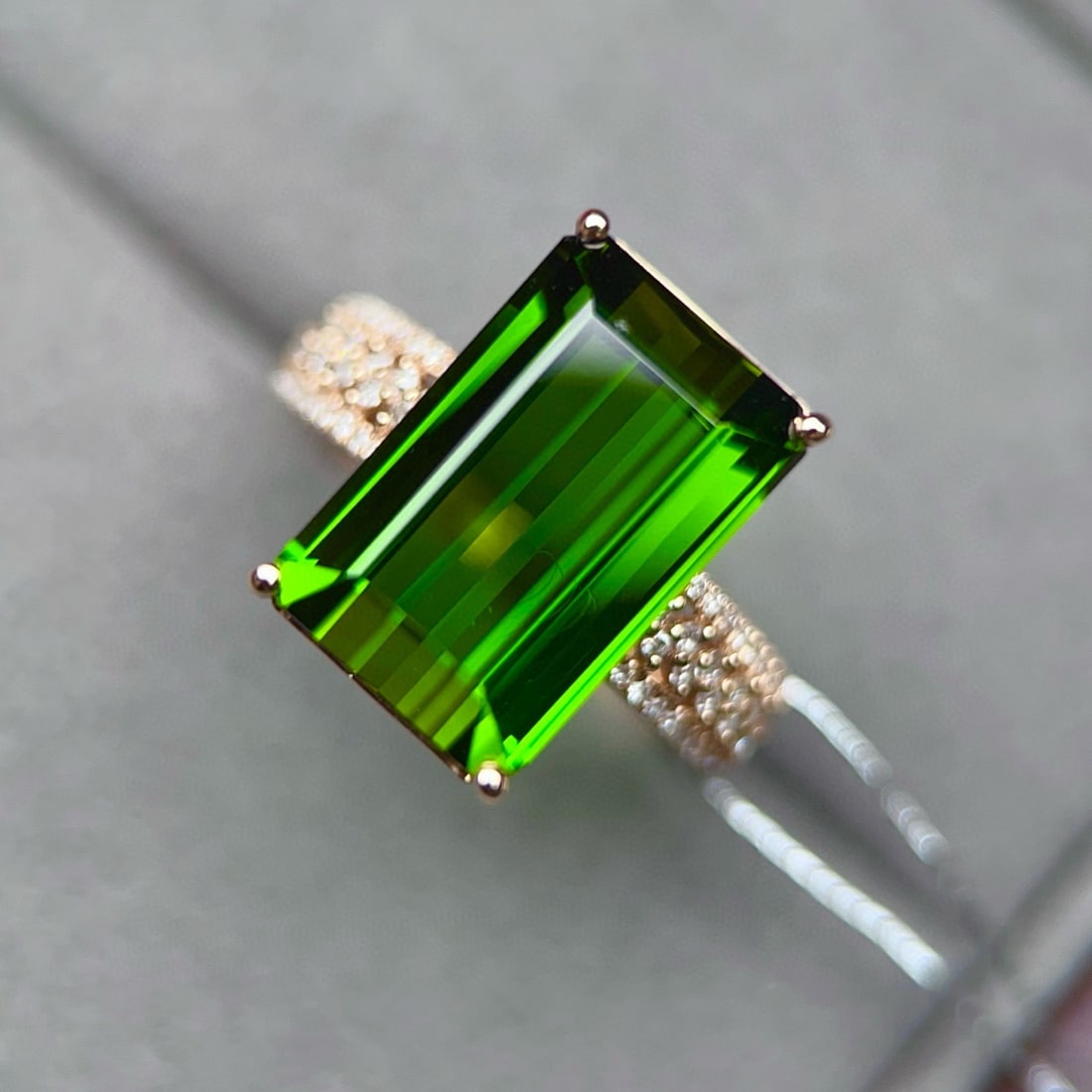 14k Gold 7.71 Ctw Natural Tourmaline & Diamond Ring - 5