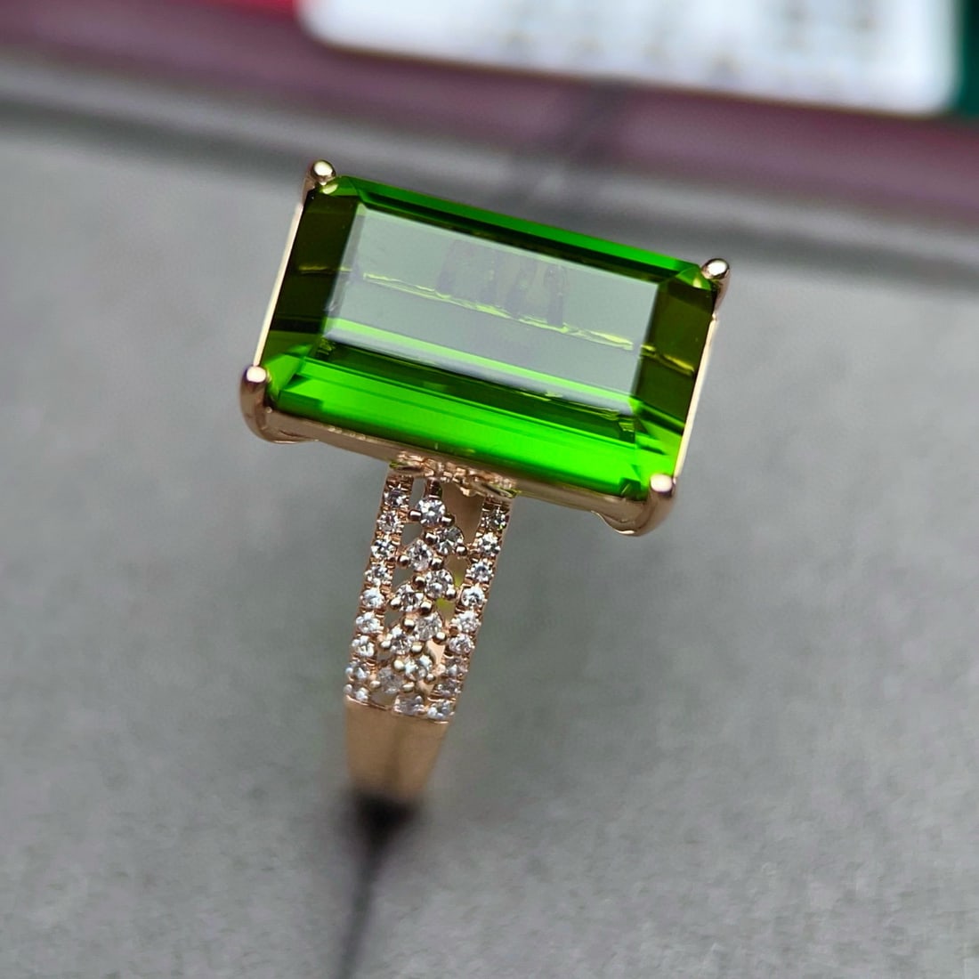 14k Gold 7.71 Ctw Natural Tourmaline & Diamond Ring - 6