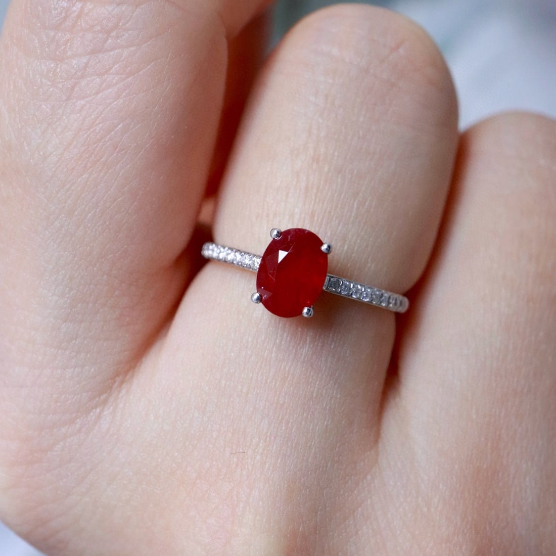 14k Gold 1.22 Ctw Natural Ruby & Diamond Ring - 5