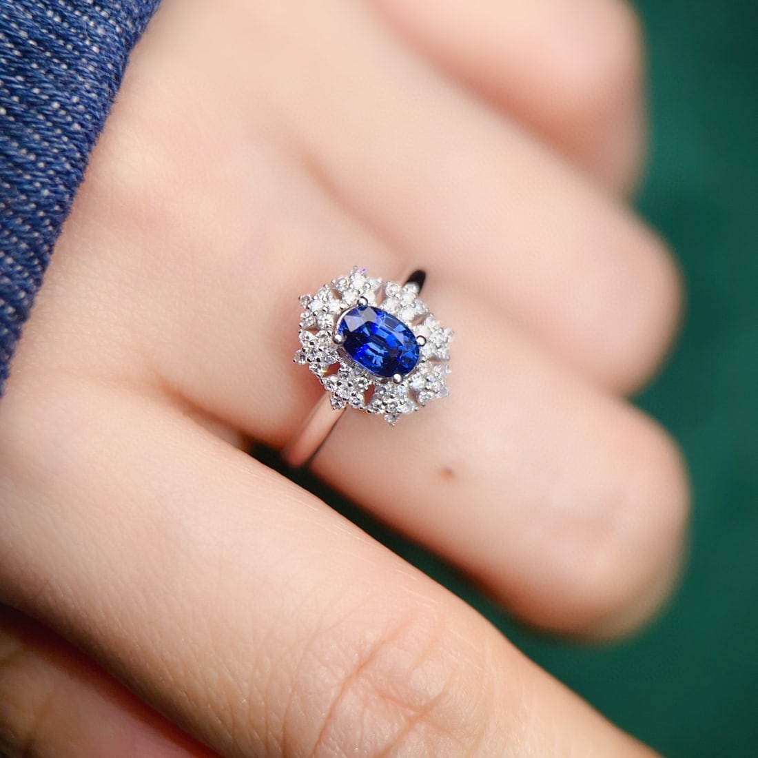 14k Gold 1.14 Ctw Natural Sapphire & Diamond Ring - 5