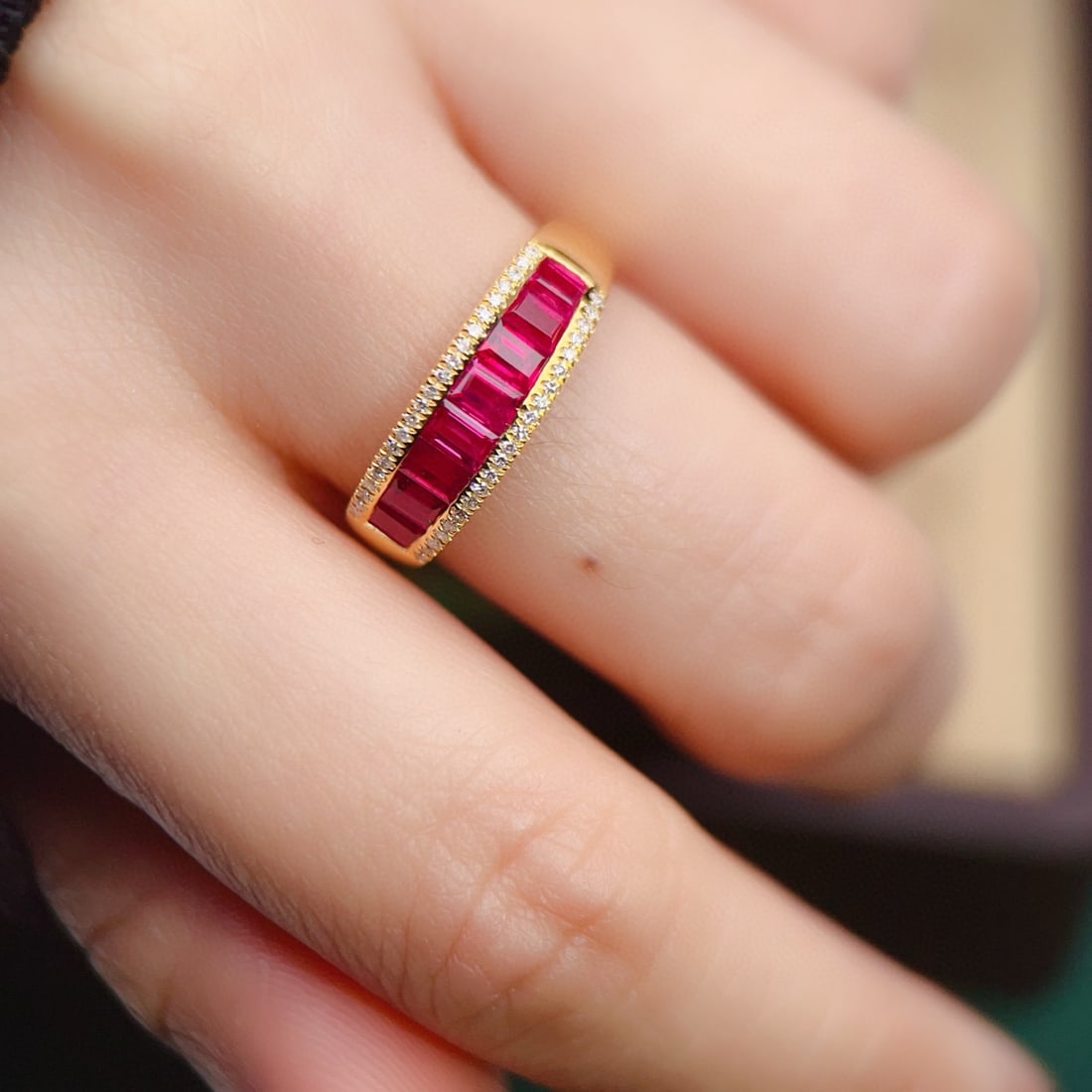 14k Gold 2.2 Ct Natural Ruby & Diamond Ring - 4