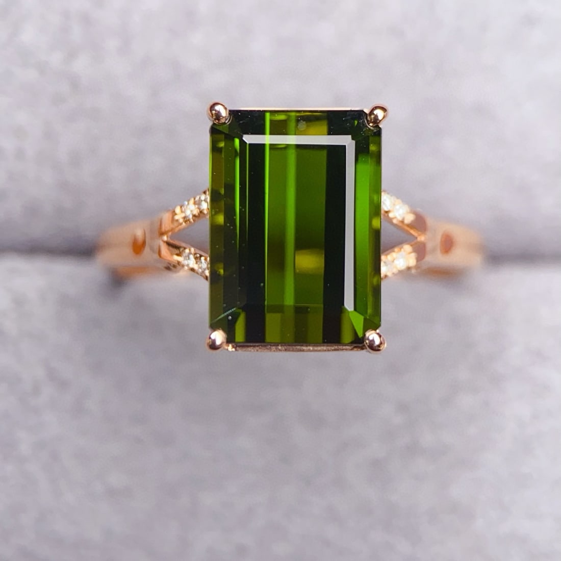 14k Gold 4.17 Ctw Natural Tourmaline & Diamond Ring - 3
