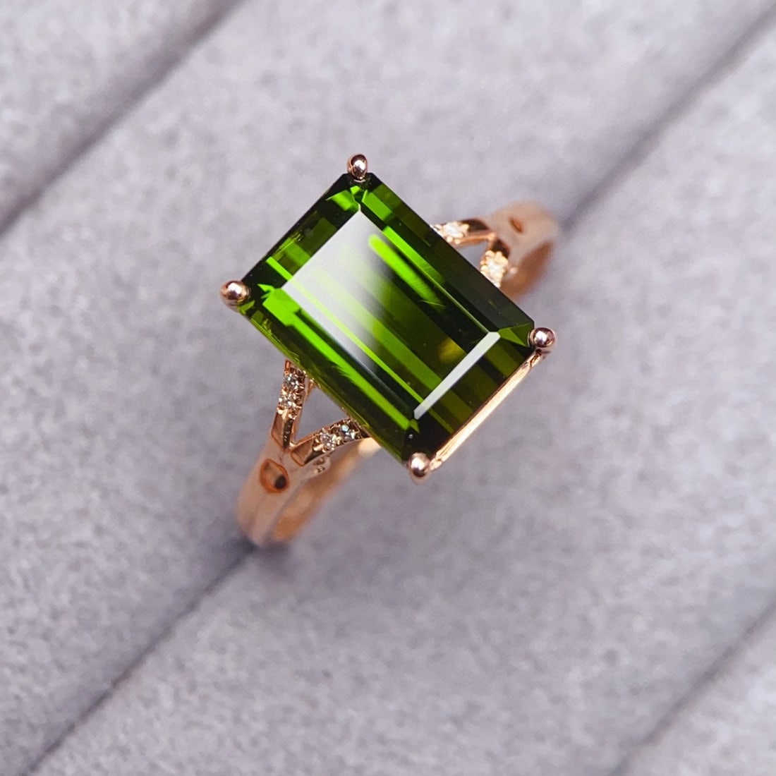 14k Gold 4.17 Ctw Natural Tourmaline & Diamond Ring - 5