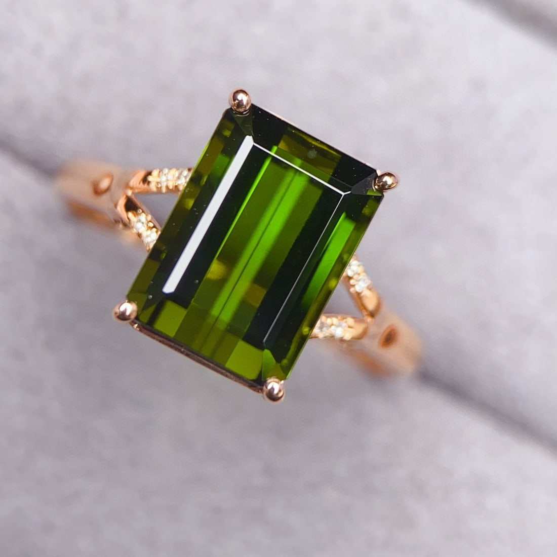 14k Gold 4.17 Ctw Natural Tourmaline & Diamond Ring - 6