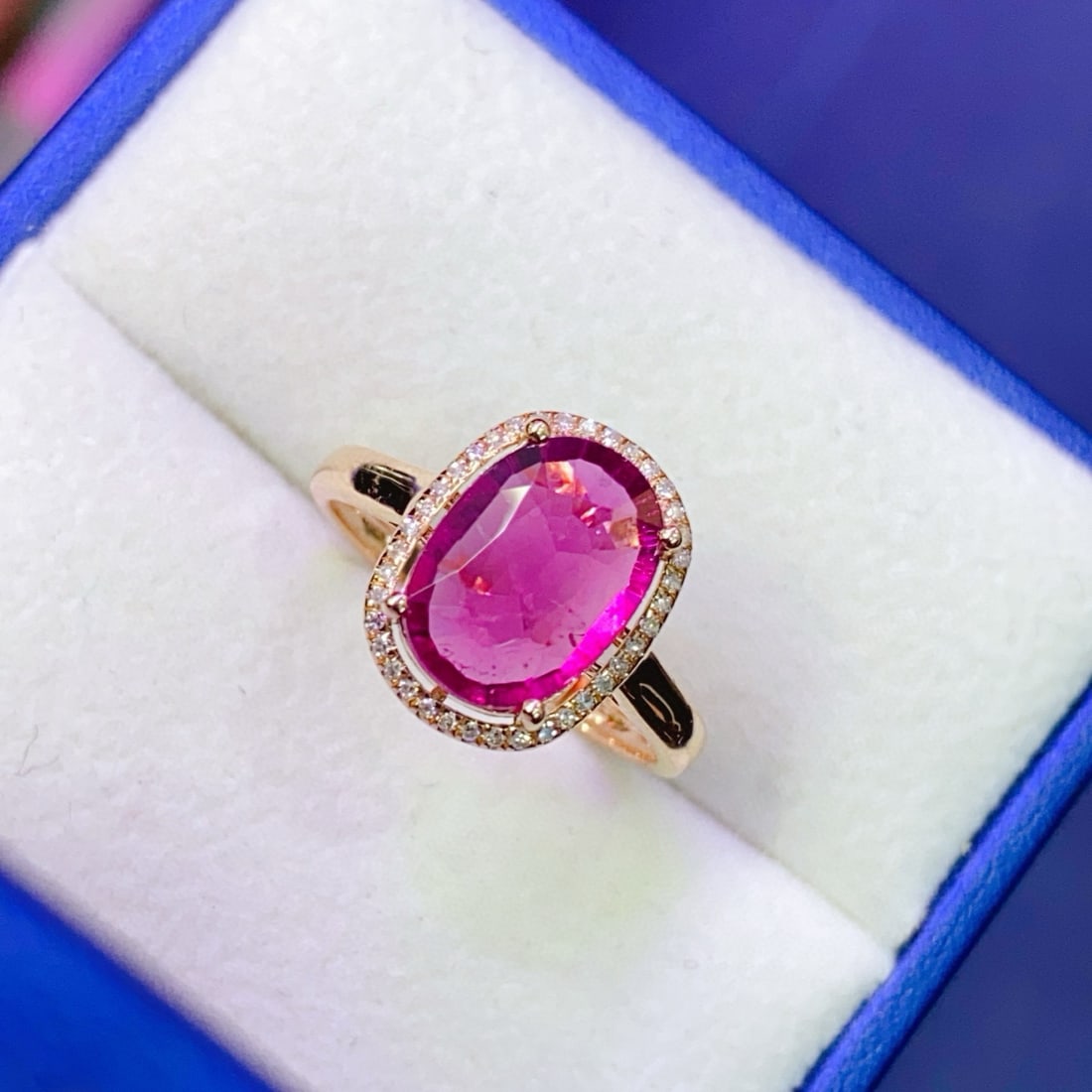 14k Gold 2.18 Ct Natural Tourmaline & Diamond Ring - 3
