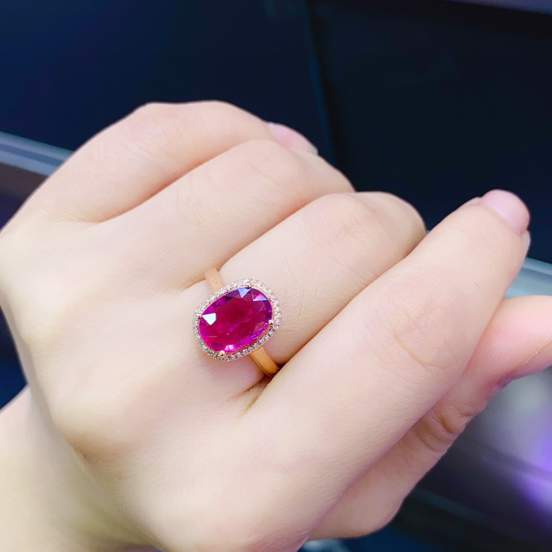 14k Gold 2.18 Ct Natural Tourmaline & Diamond Ring - 5