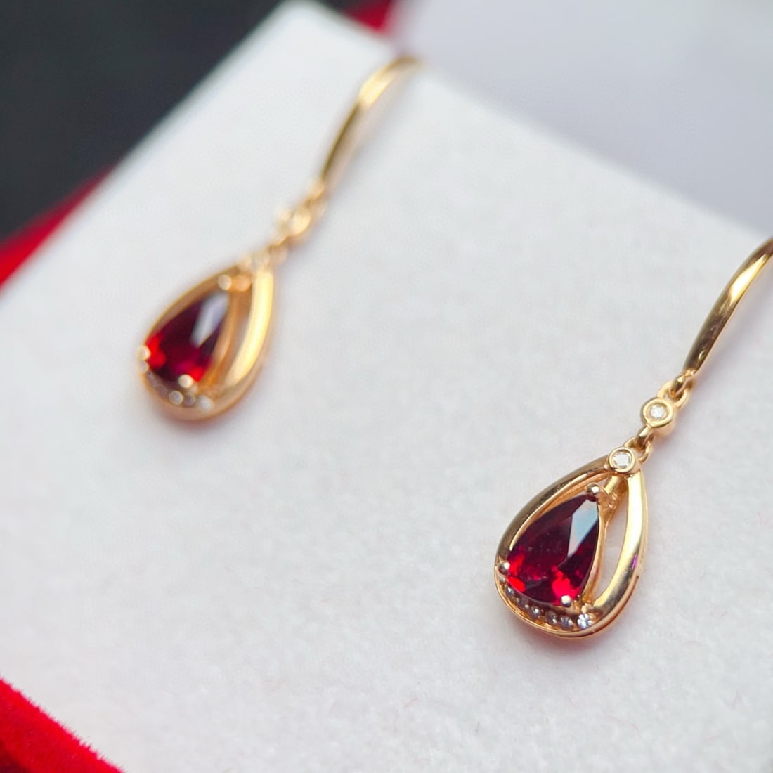 14k Gold 0.96 Ctw Natural Tourmaline & Diamond Earrings - 3