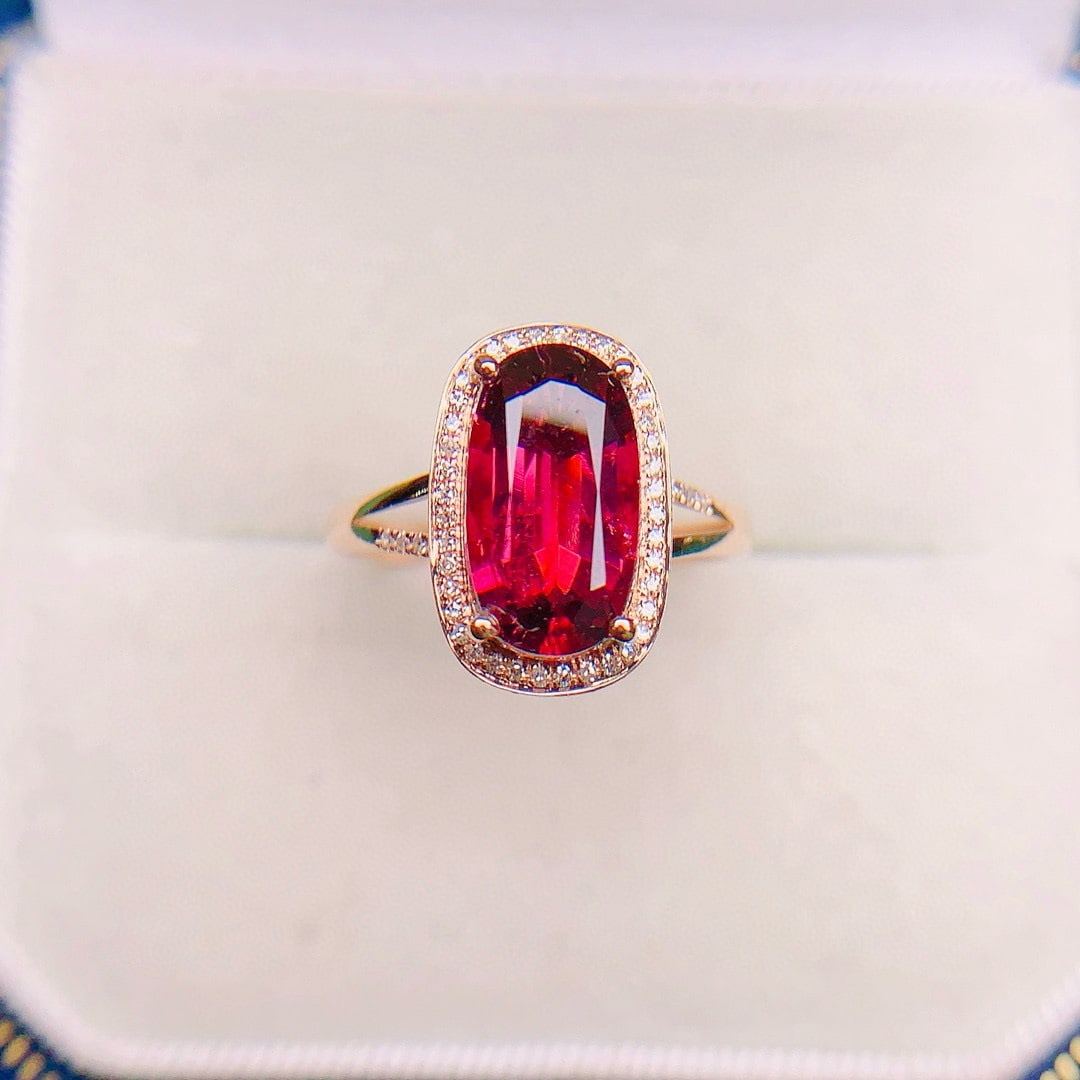 14k Gold 3.09 Ctw Natural Tourmaline & Diamond Ring - 3
