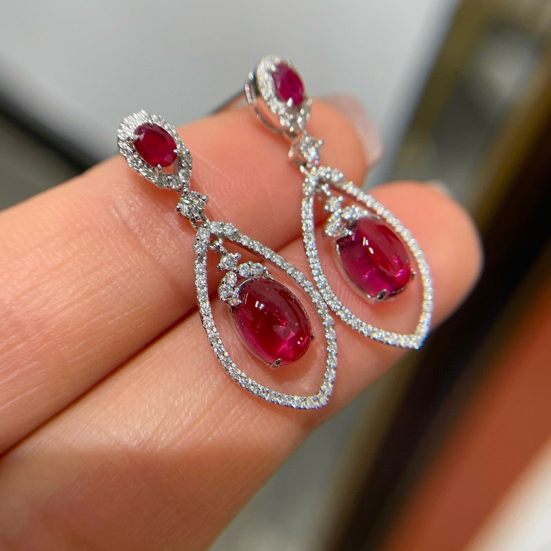 14k Gold 2.2 Ct Natural Tourmaline & Diamond Earrings - 3